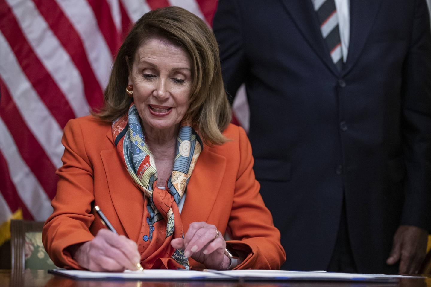 Speaker Nancy Pelosi Holds A Bill Enrollment Photo Opportunity For Yemen War Powers Resolution