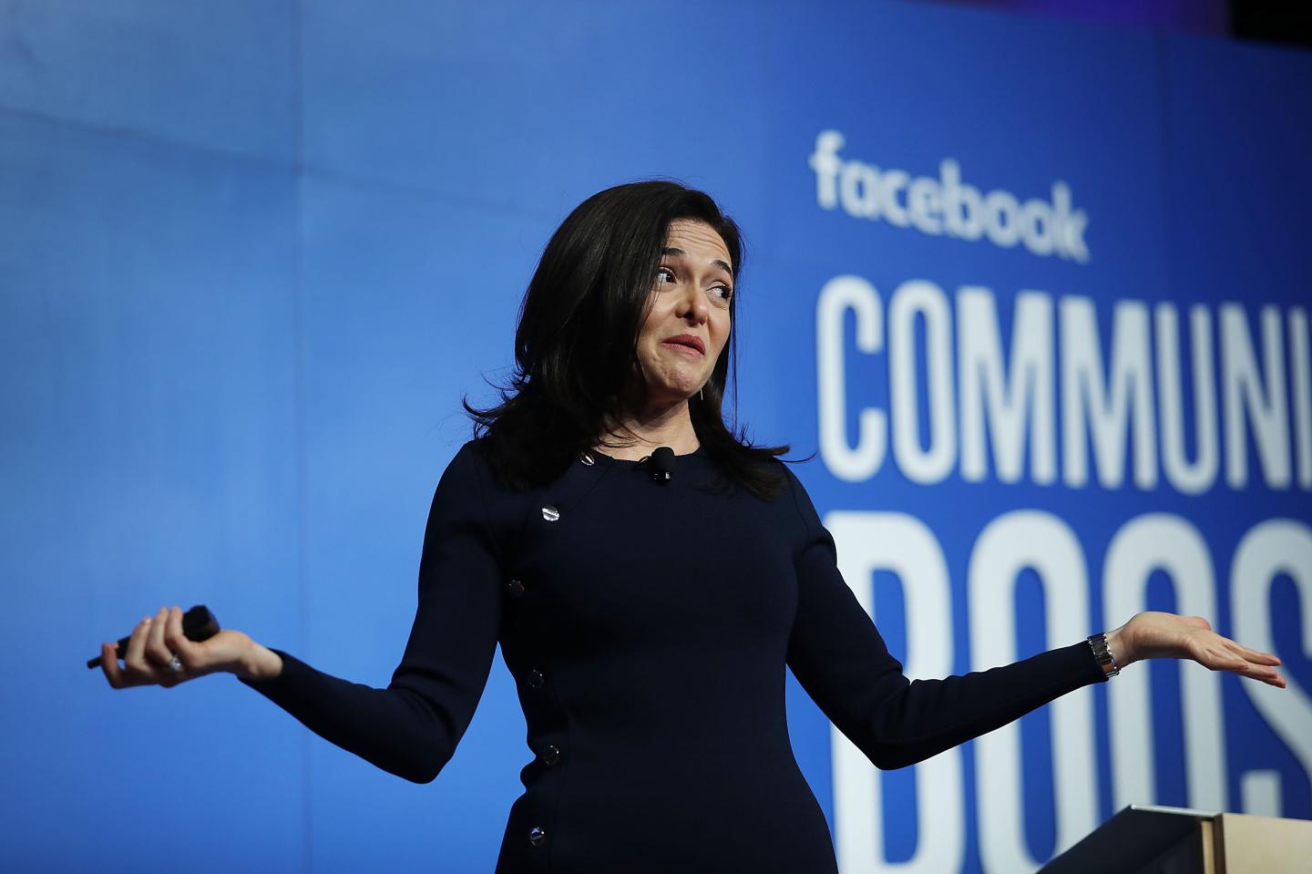 Facebook COO Sheryl Sandberg speaks during an event at the Knight Center on Dec. 18, 2018 in Miami.