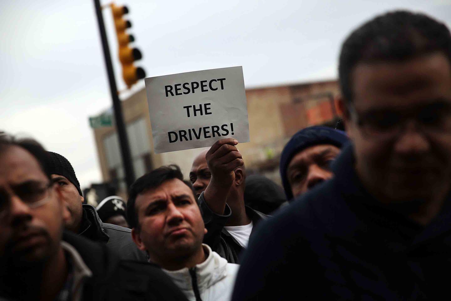 New York Uber Drivers Protest Uber IPO
