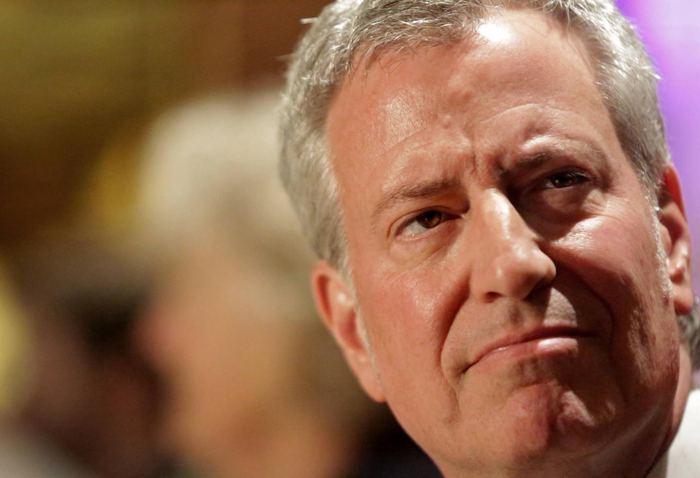 Mayor Bill De Blasio Holds Green New Deal Rally At Trump Tower