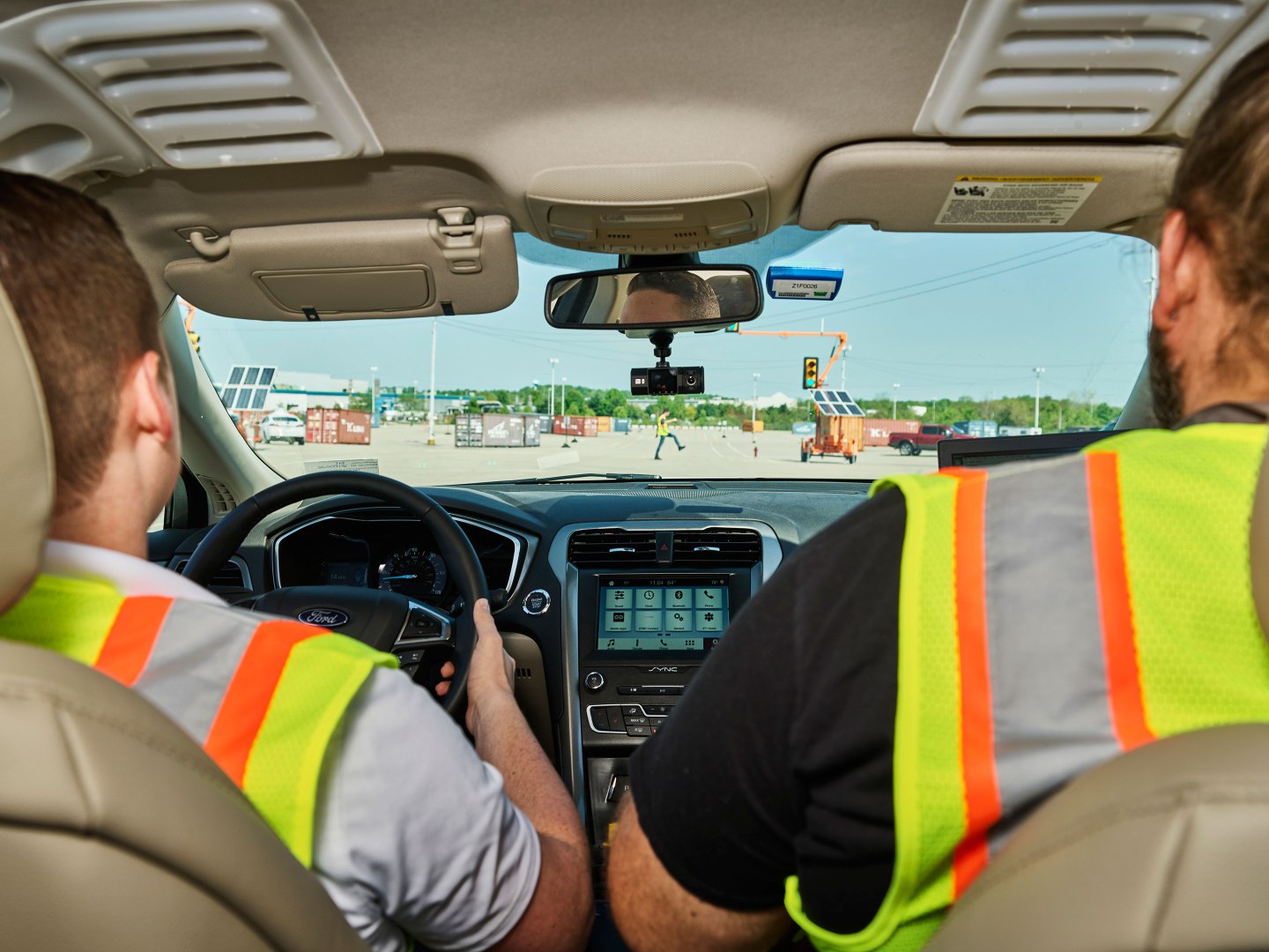 Before the cars begin self-driving, they are driven manually in test areas by humans to collect data with Argo AI’s sensors, in order to build 3-D high-resolution maps.

