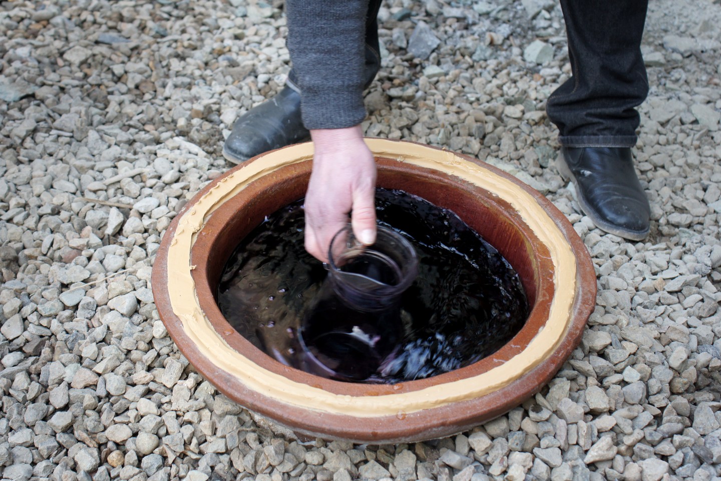Kvevri clay amphoras.