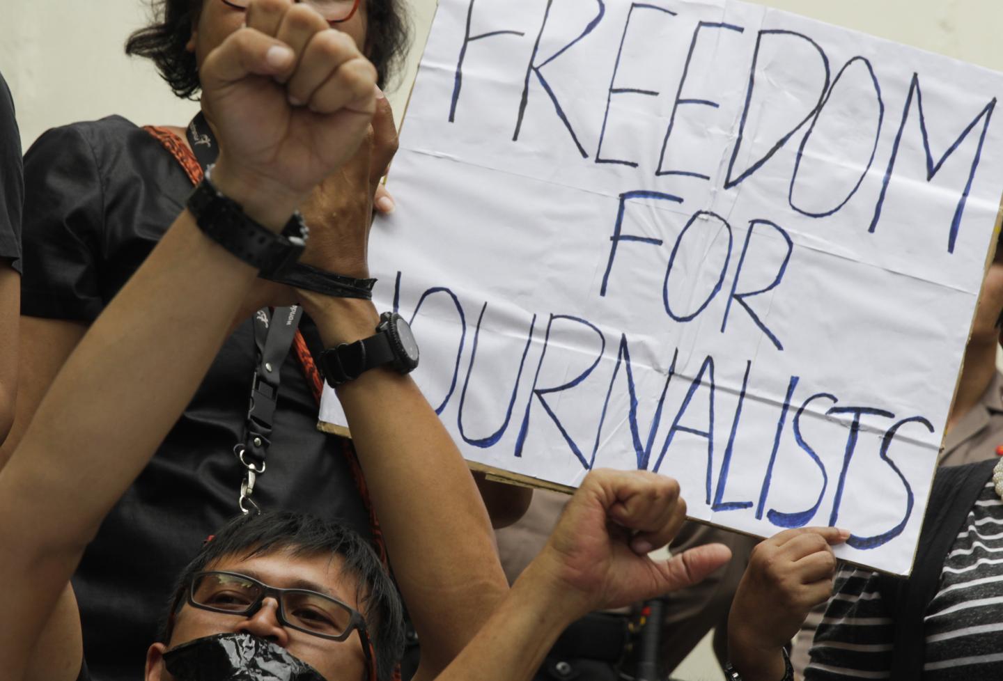 Protest at the Embassy of Myanmar on the Reuters reporters verdicts