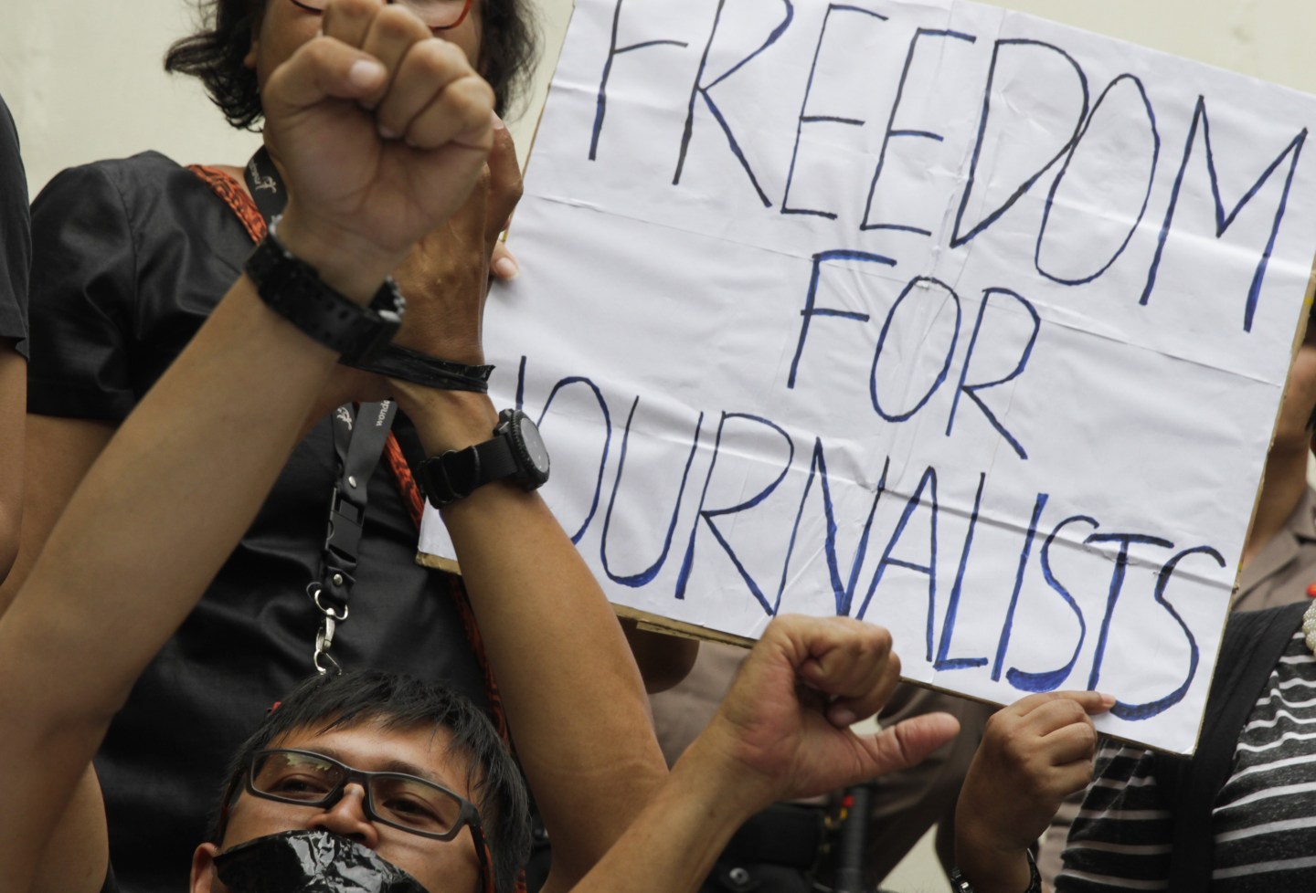 Protest at the Embassy of Myanmar on the Reuters reporters verdicts