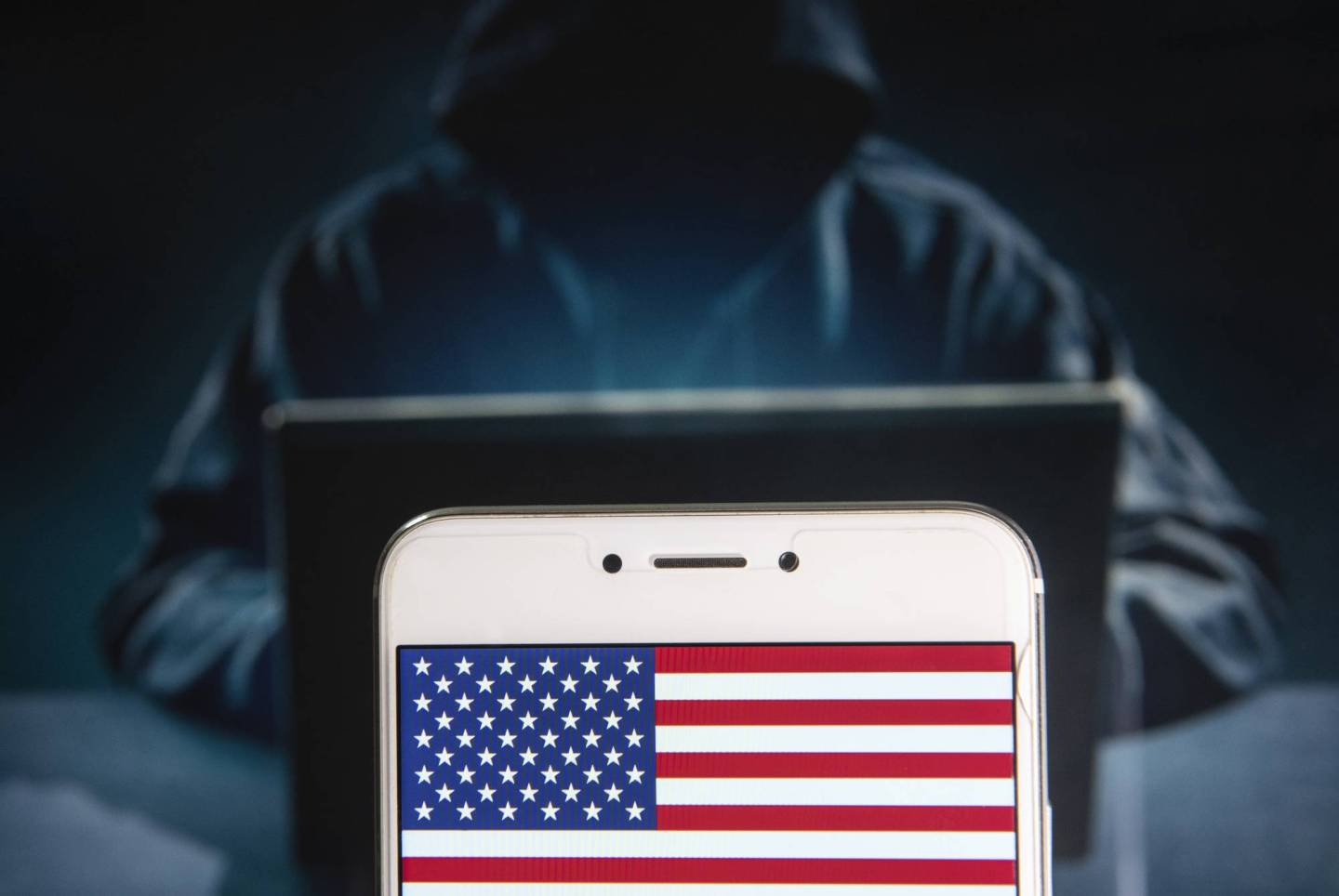 In this photo illustration a United States of America flag