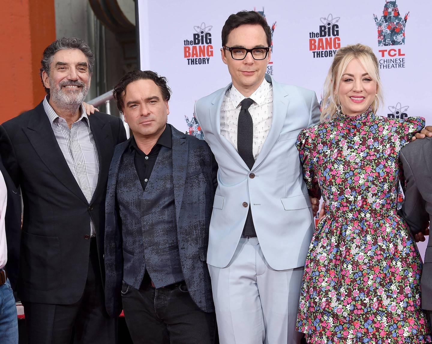 The Cast Of "The Big Bang Theory" Places Their Handprints In The Cement At The TCL Chinese Theatre IMAX Forecourt