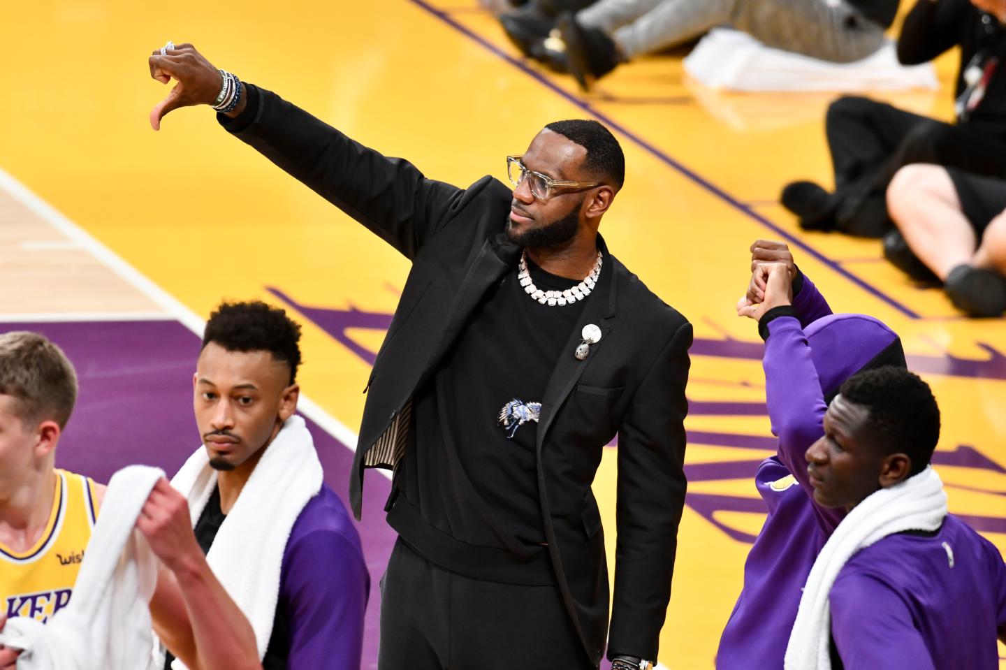 Celebrities At The Los Angeles Lakers Game
