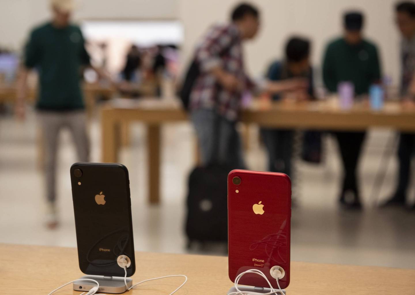 Smartphones iphone and logo seen at an American