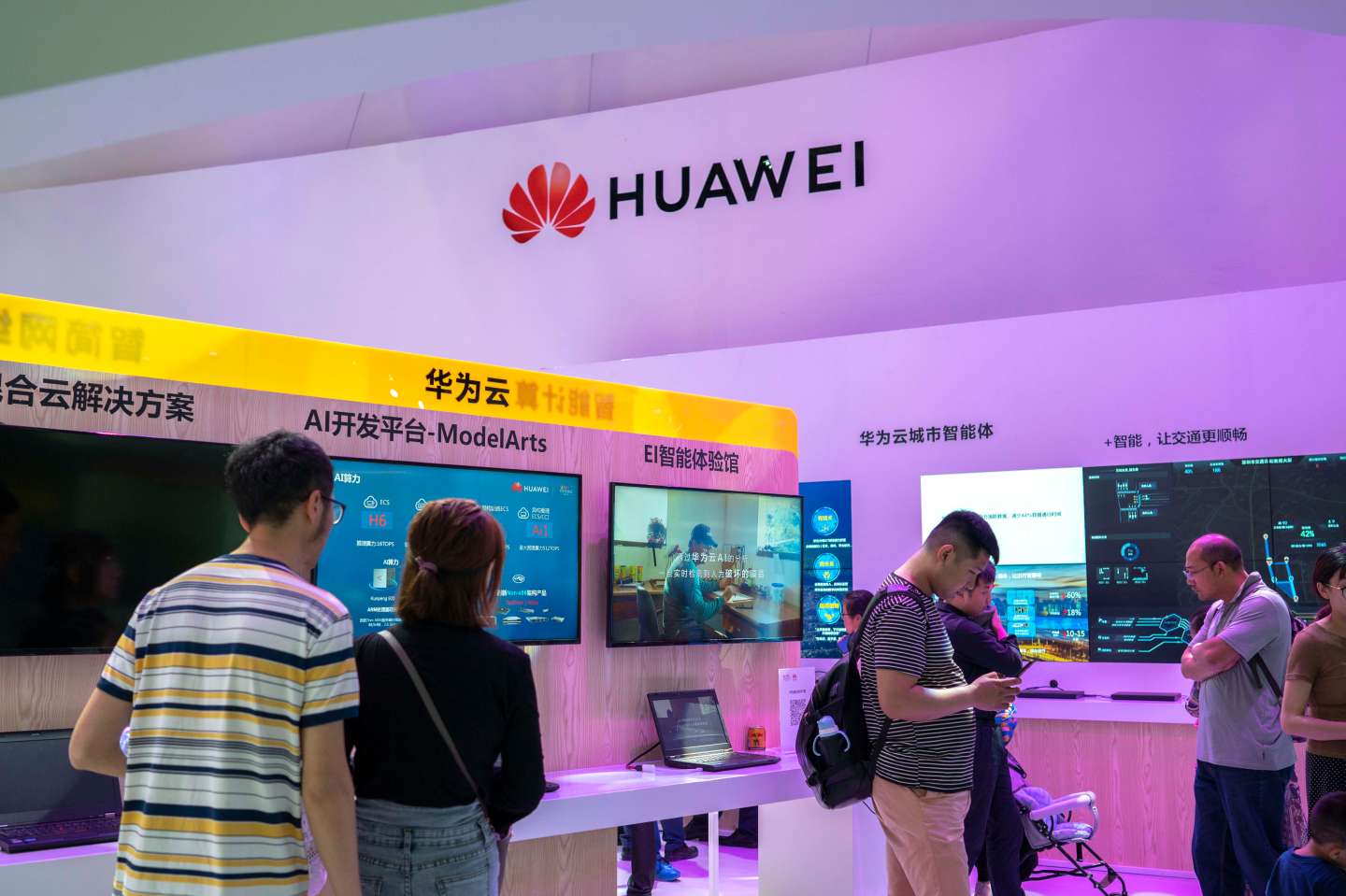 Huaweis exhibition booth.  Huawei is the leading