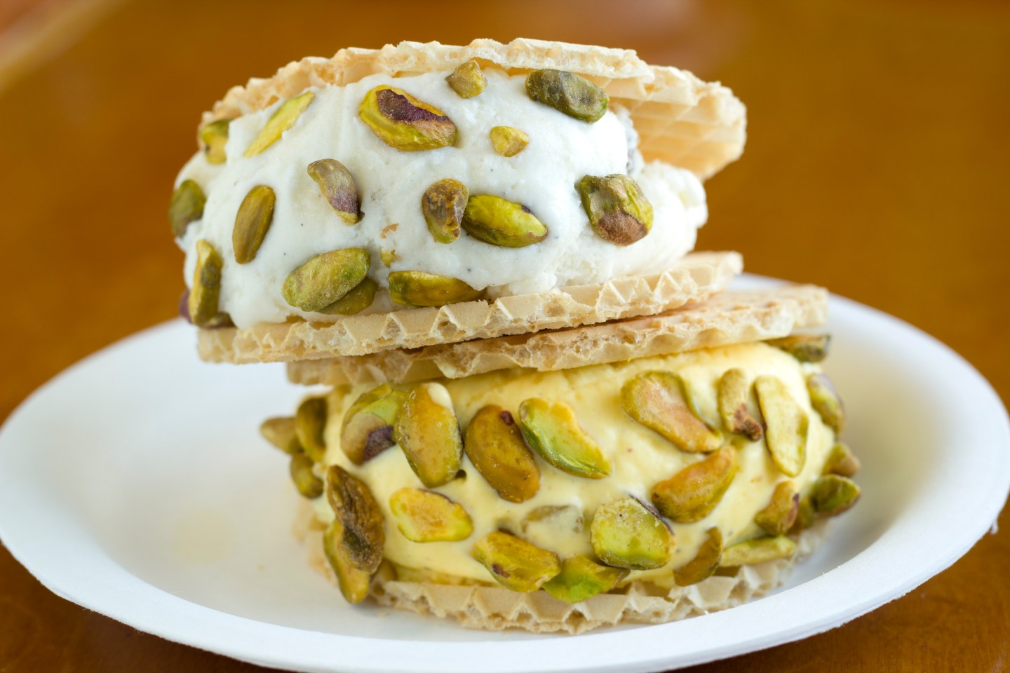 Pistachio ice cream sandwiches from Mashti Malone, Los Angeles, Calif.