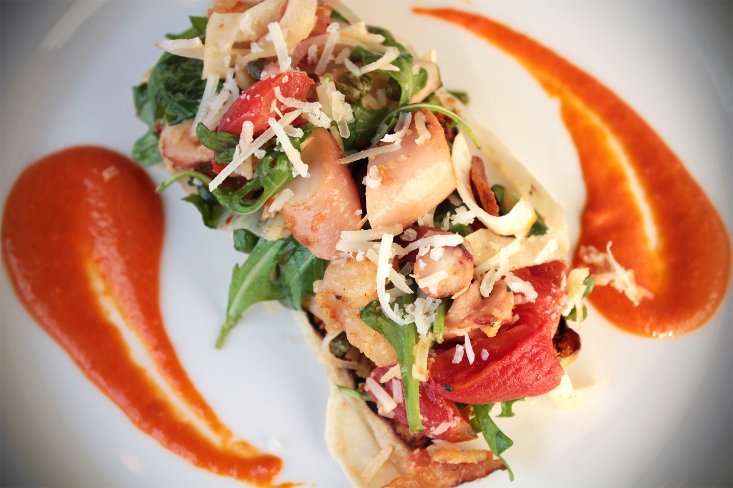 octopus and shrimp bruschetta-deb paquette-etch