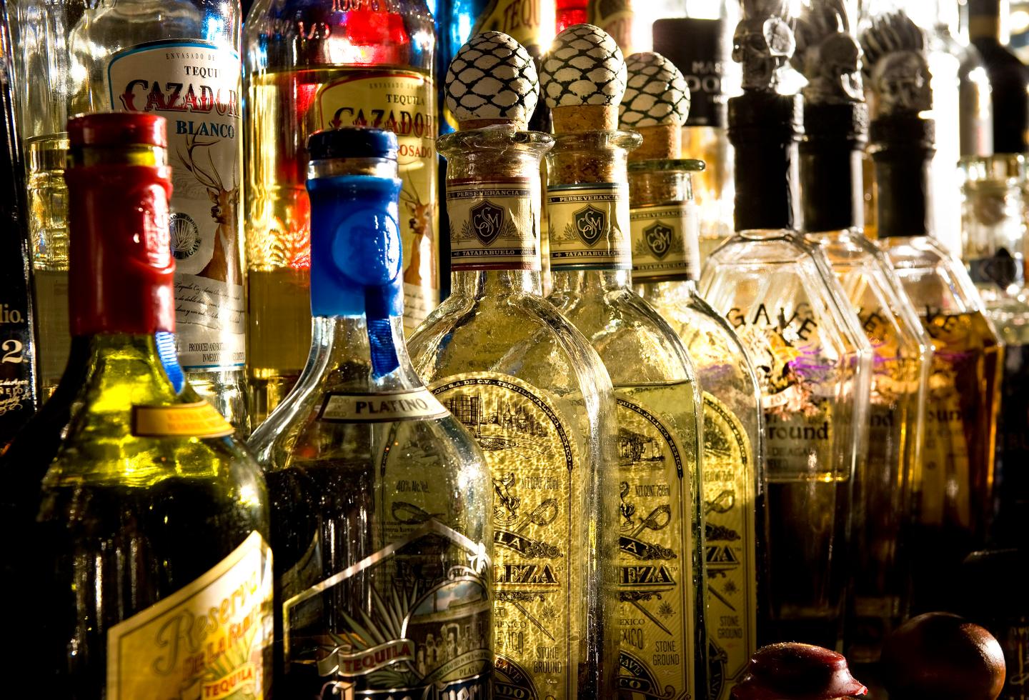 tequila bottle bar