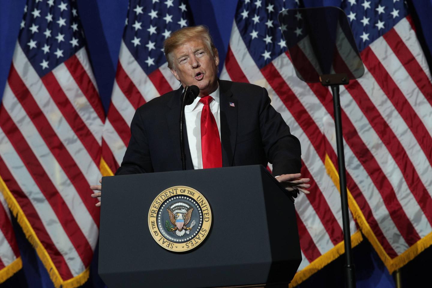 President Trump Addresses National Association Of Realtors In Washington DC