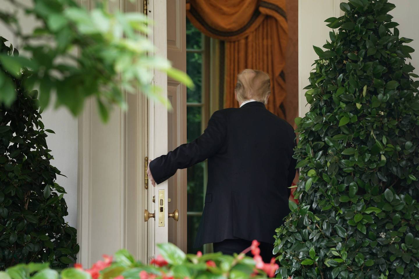 President Trump Discusses Mueller Investigation In Rose Garden Of White House
