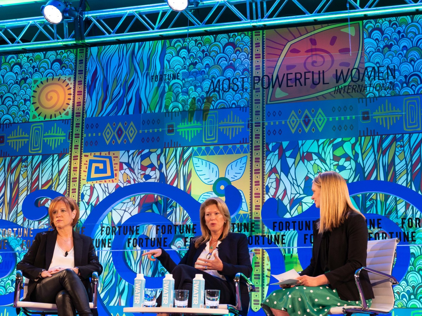 Rakefet Russak-Aminoach, President and CEO of Leumi Group, and Karen Frank, CEO of Private Bank and Overseas Services at Barclays, at Coins2Day Most Powerful Women International in London.
