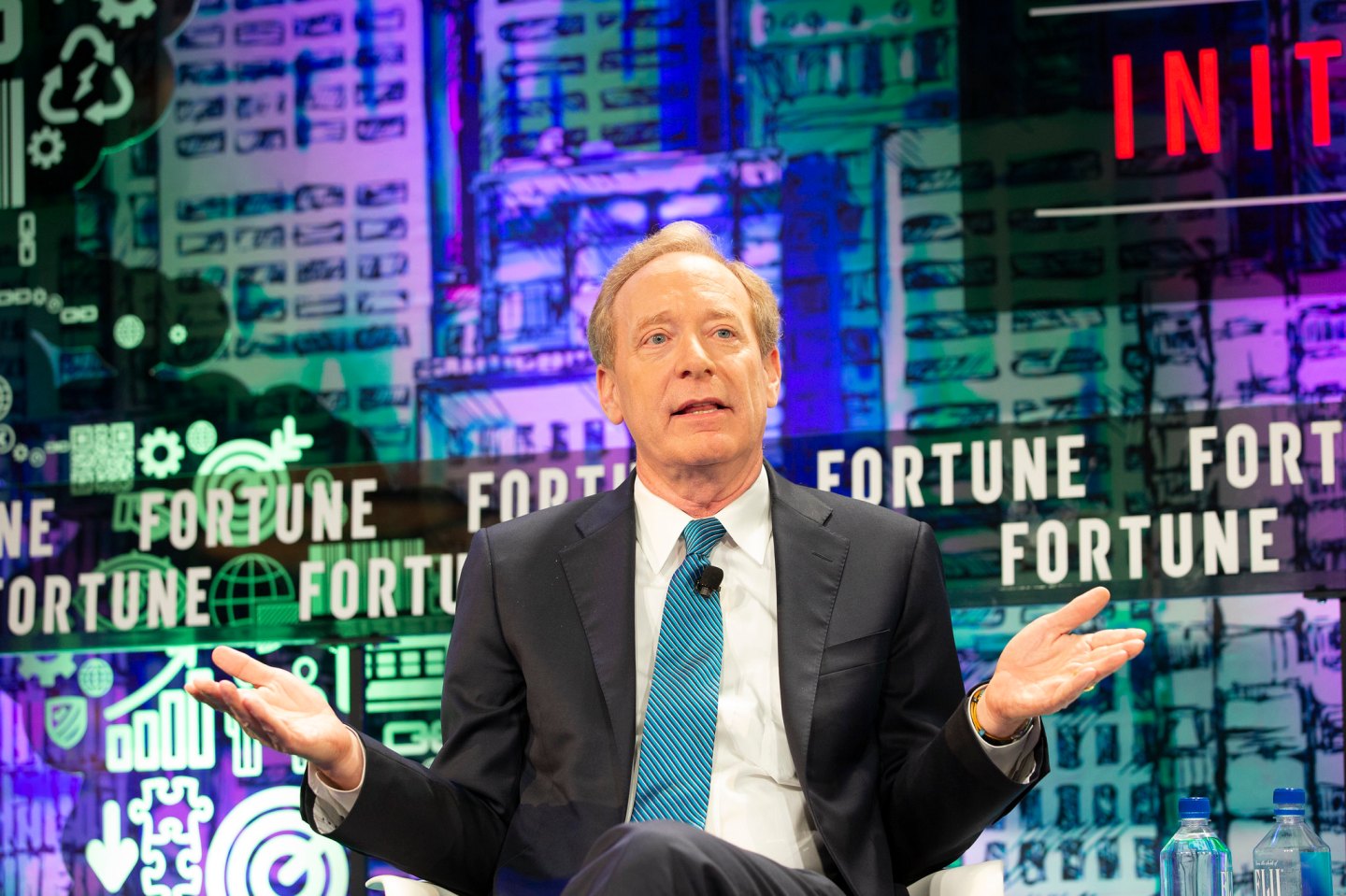 Microsoft president Brad Smith speaking at the 2019 Fortune CEO Initiative in New York City.