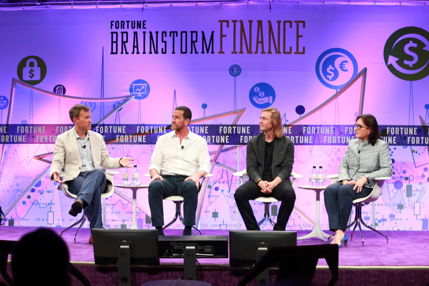 WALL STREET VS. SILICON VALLEY: WHERE WILL INNOVATION COME FROM? A common criticism of big banks is that they can’t innovate as fast as smaller, more nimble startups—and yet they have far more capital to invest in tech. A discussion between a “unicorn” founder who counts top banks as clients, a Wall Streeter tasked with transformation, and the head of the personal finance startup so hot that Goldman Sachs bought it.Adam Dell, Head of Product, Marcus by Goldman Sachs; Founder and CEO, Clarity MoneyZach Perret, Co-founder and CEO, PlaidSigal Zarmi, Managing Director and Head, Technology Transformation, Morgan StanleyModerator: Matt Heimer, FORTUNE Photography by Rebecca Greenfield/Fortune