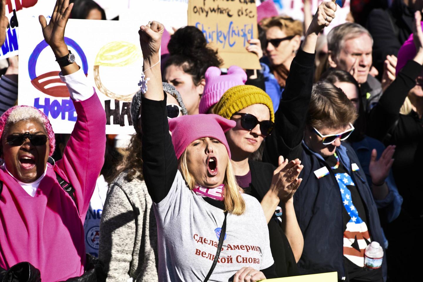 Participants at the anniversary of the Women's March On