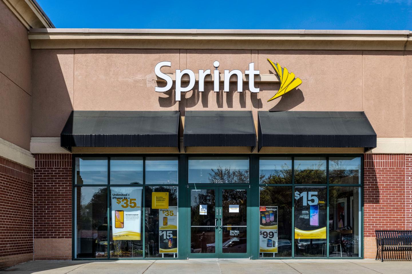 Sprint logo on the exterior of a store