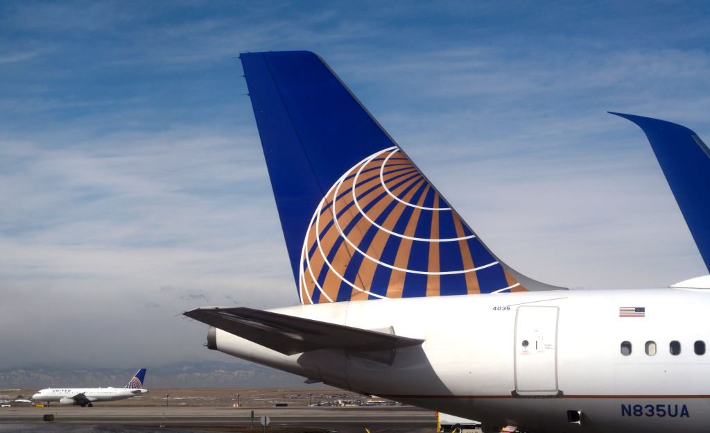 United Airlines planes at Denver International Airport