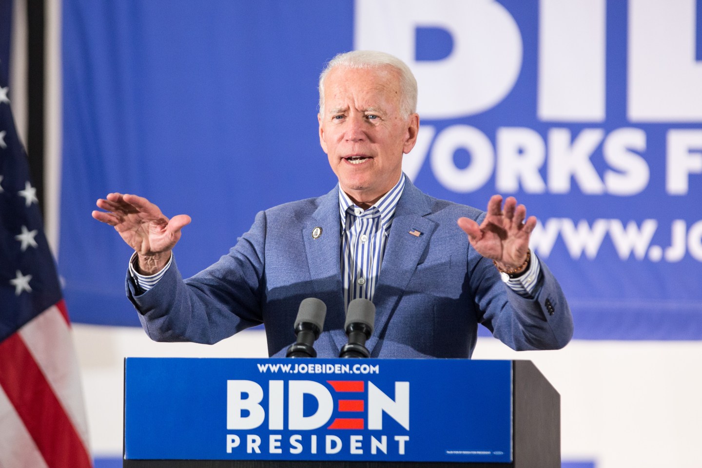 Joe Biden Campaigns At Union Local In New Hampshire