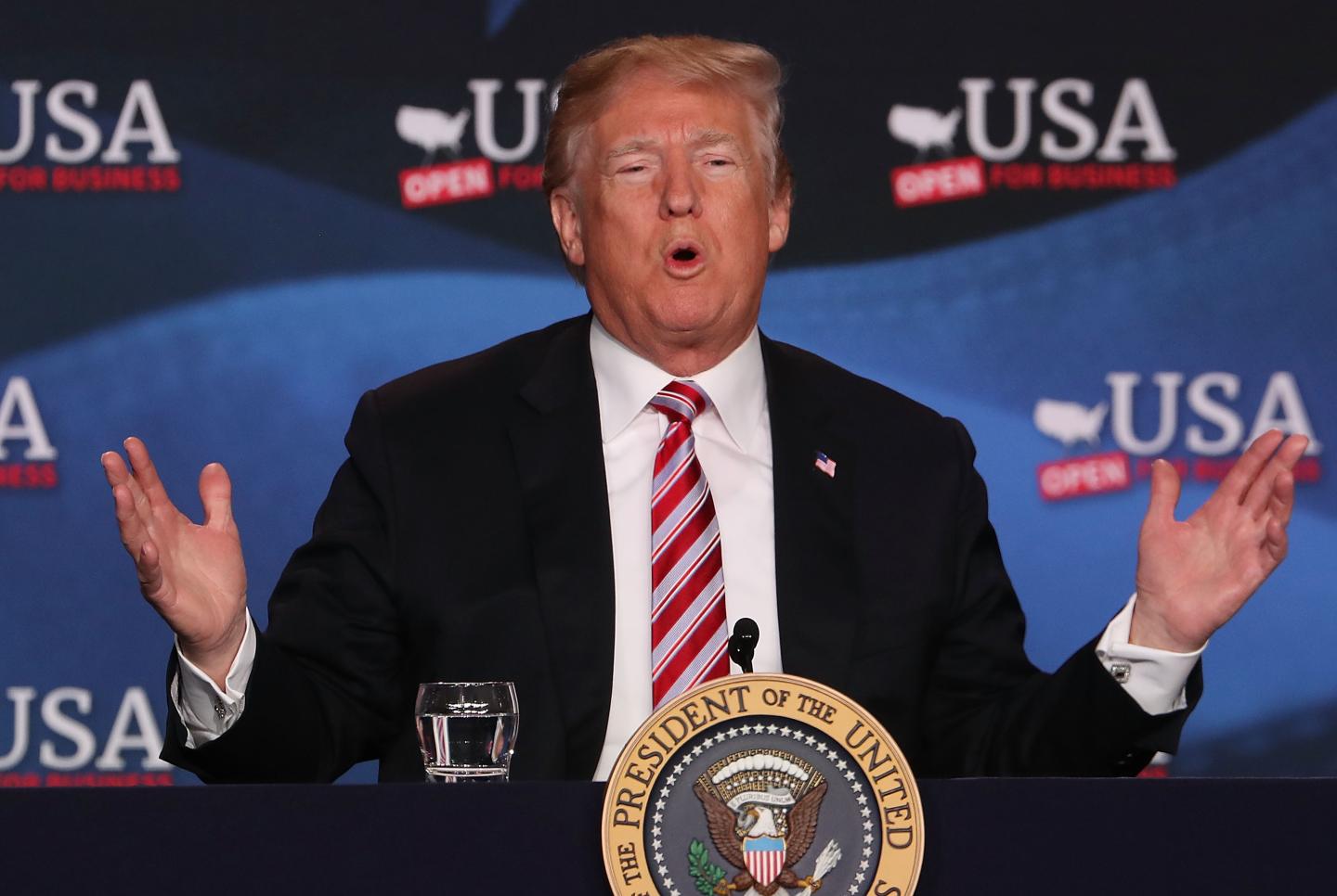 President Trump Holds Roundtable Discussion On Tax Reform In Hialeah, Florida