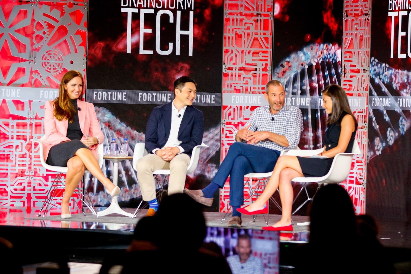 Lightspeed Ventures Partner Jana Messerschmidt, Sequoia Partner Alfred Lin, and a16z Managing Partner Jeff Jordan speak with Fortune's Polina Marinova at the Brainstorm Tech conference in Aspen, Colo.