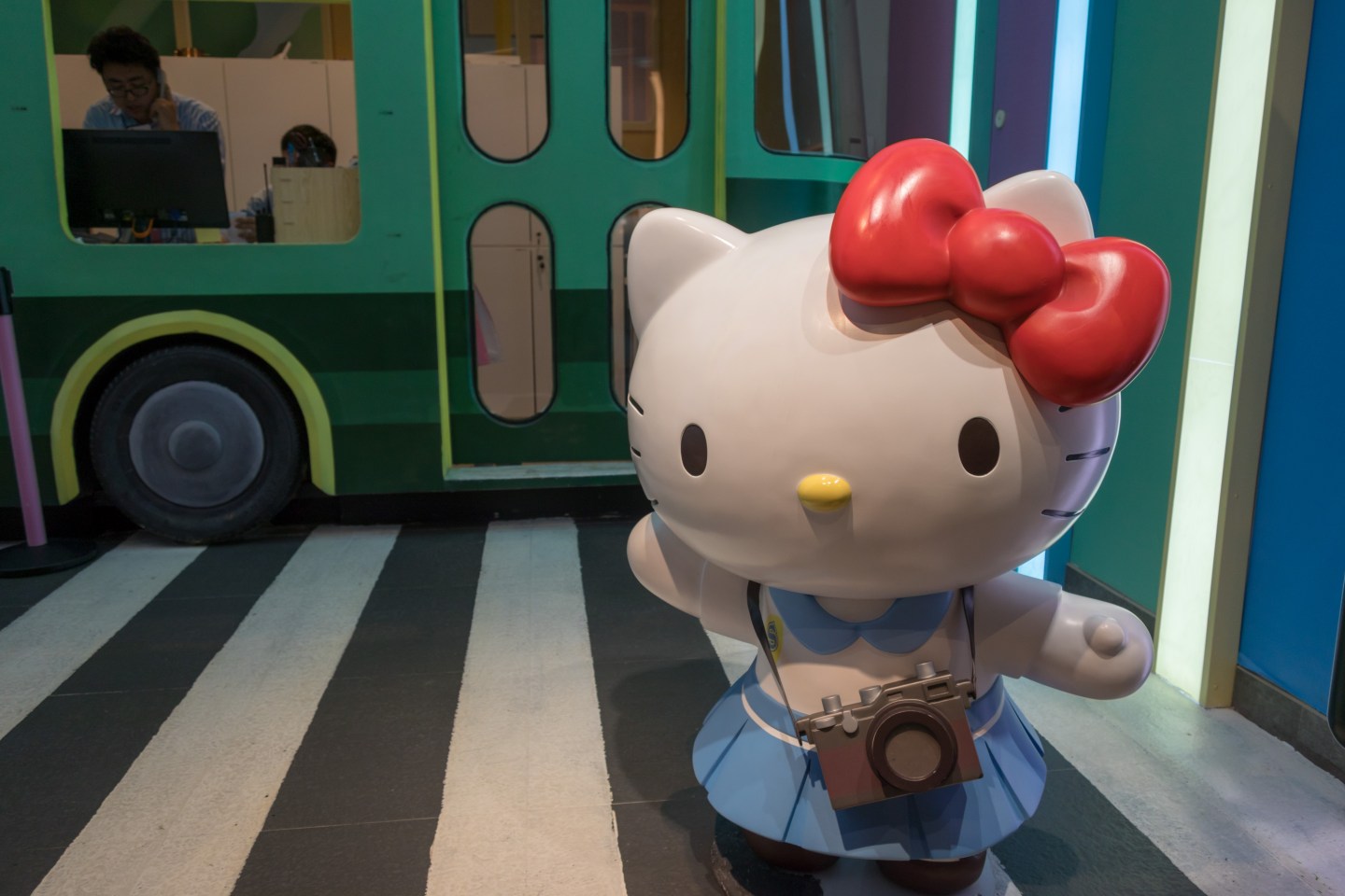Hello Kitty mascot at a Shanghai pavilion.