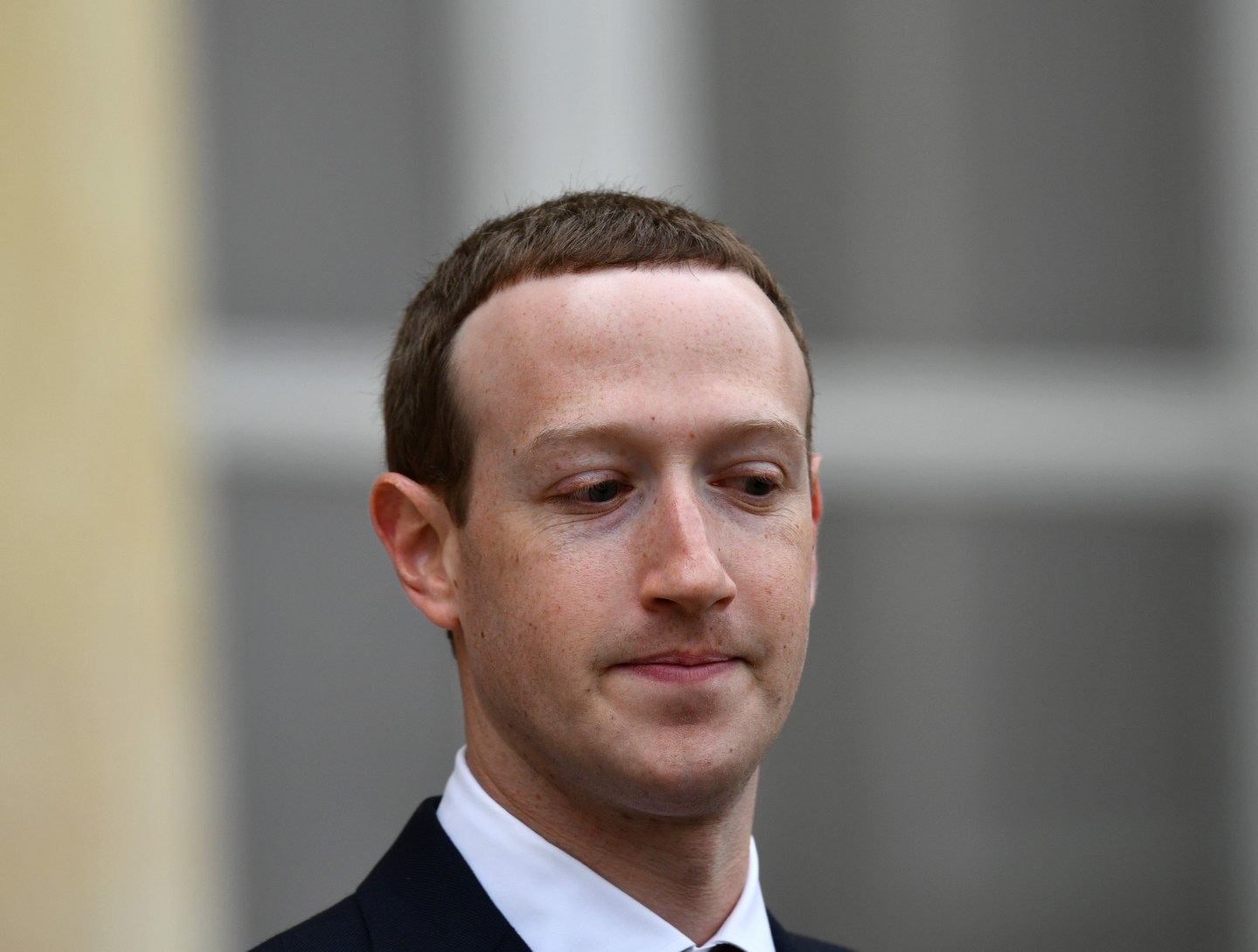 Mark Zuckerberg at a meeting in France