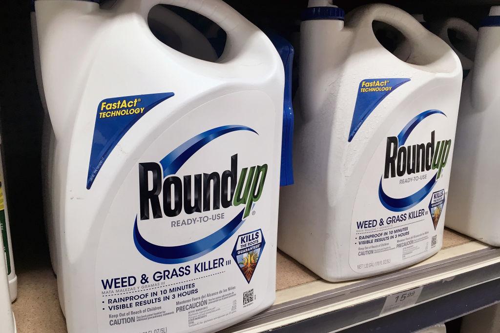 Roundup weed killer on store shelf