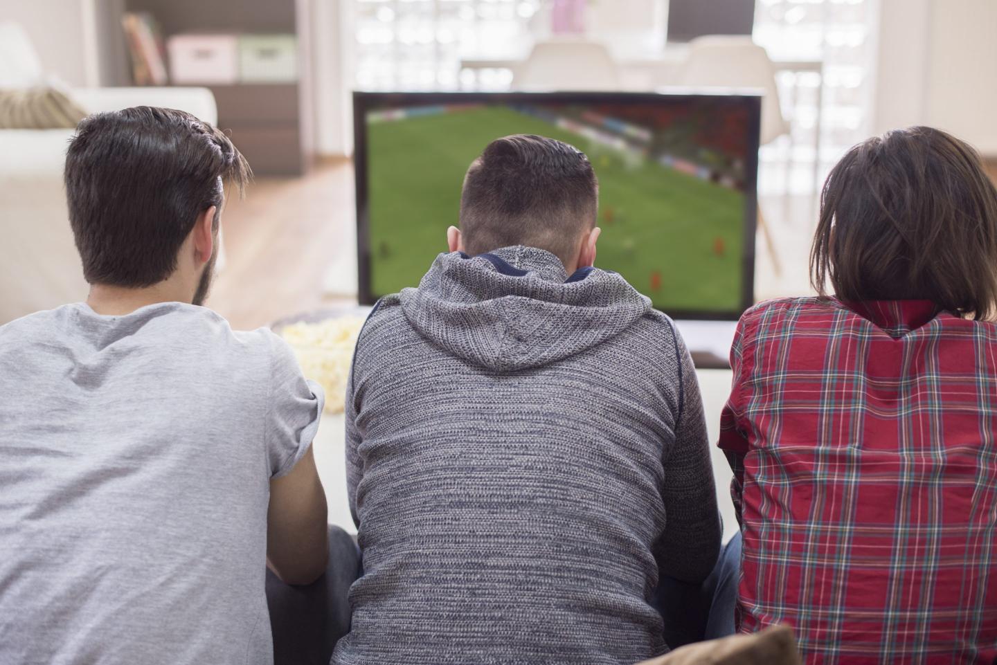 people watching television