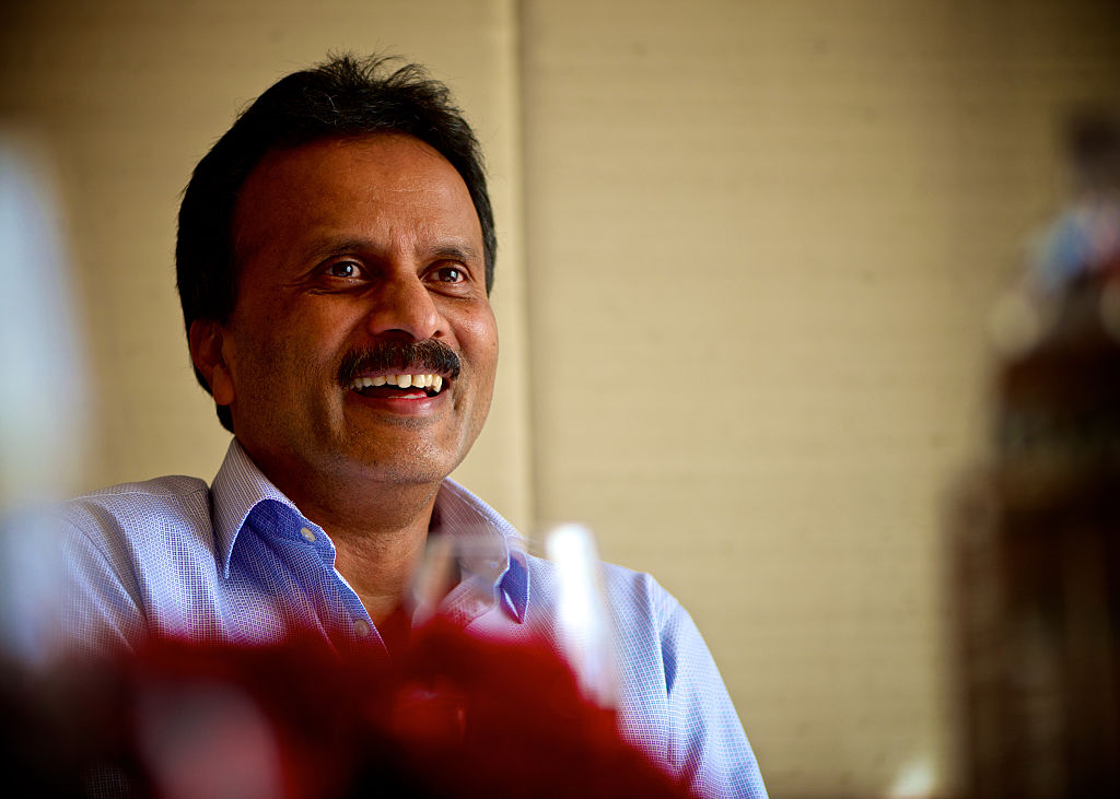 V.G. Siddhartha shown smiling