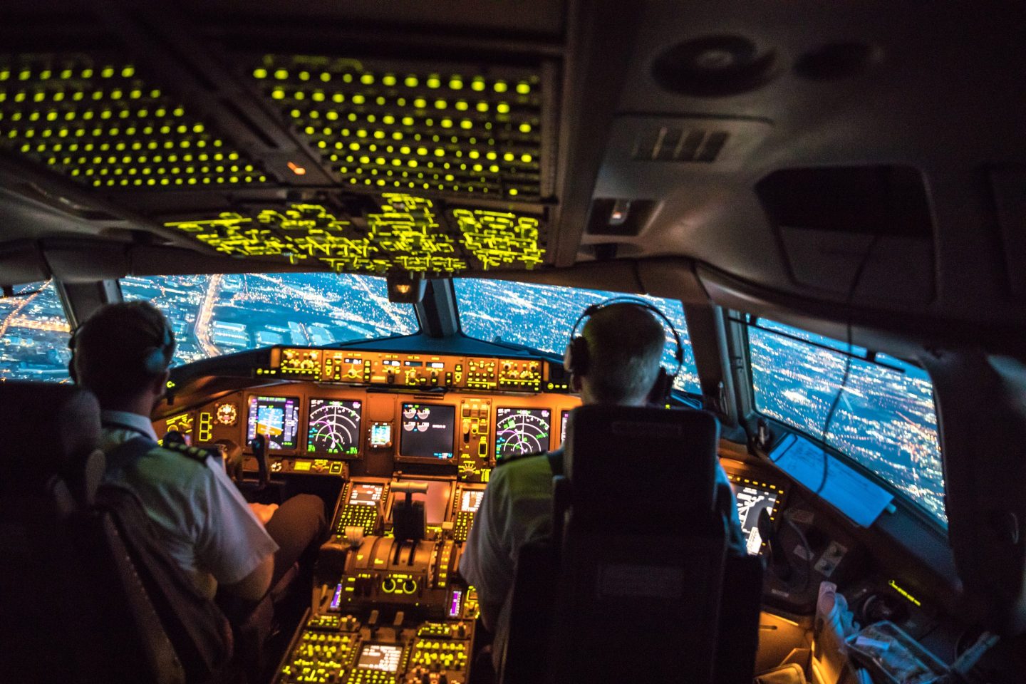 Boeing 777 flight deck View