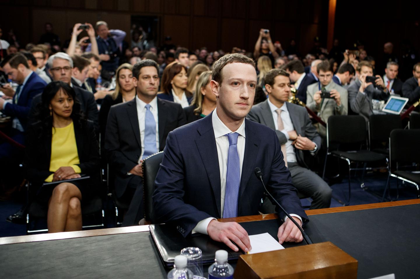 Facebook CEO Mark Zuckerberg at a joint hearing of the Senate Judiciary and Commerce committees in Washington D.C