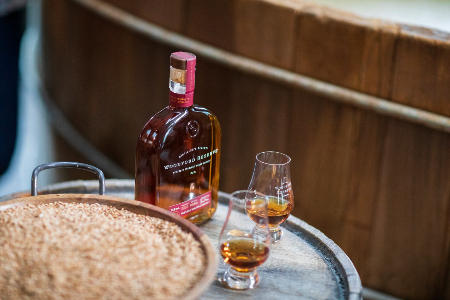 Woodford Reserve Wheat is a tribute to the U.S. federal standards that designated four specific grain recipes and whiskey styles nationwide: bourbon, malt, wheat, and rye.