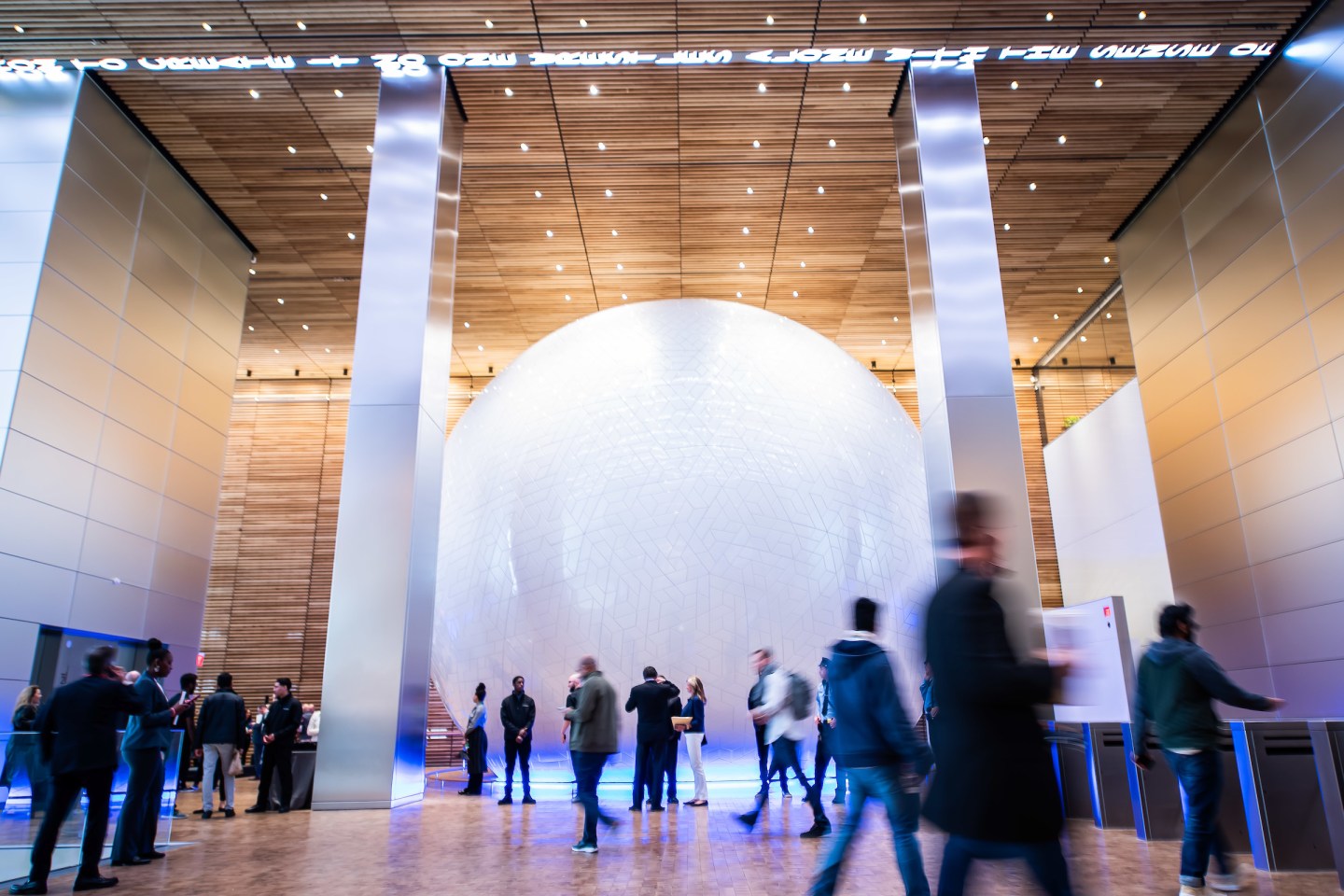 Comcast unveils the Universal Sphere inside Comcast Technology Center on Wednesday, April 17, 2019, in Philadelphia.