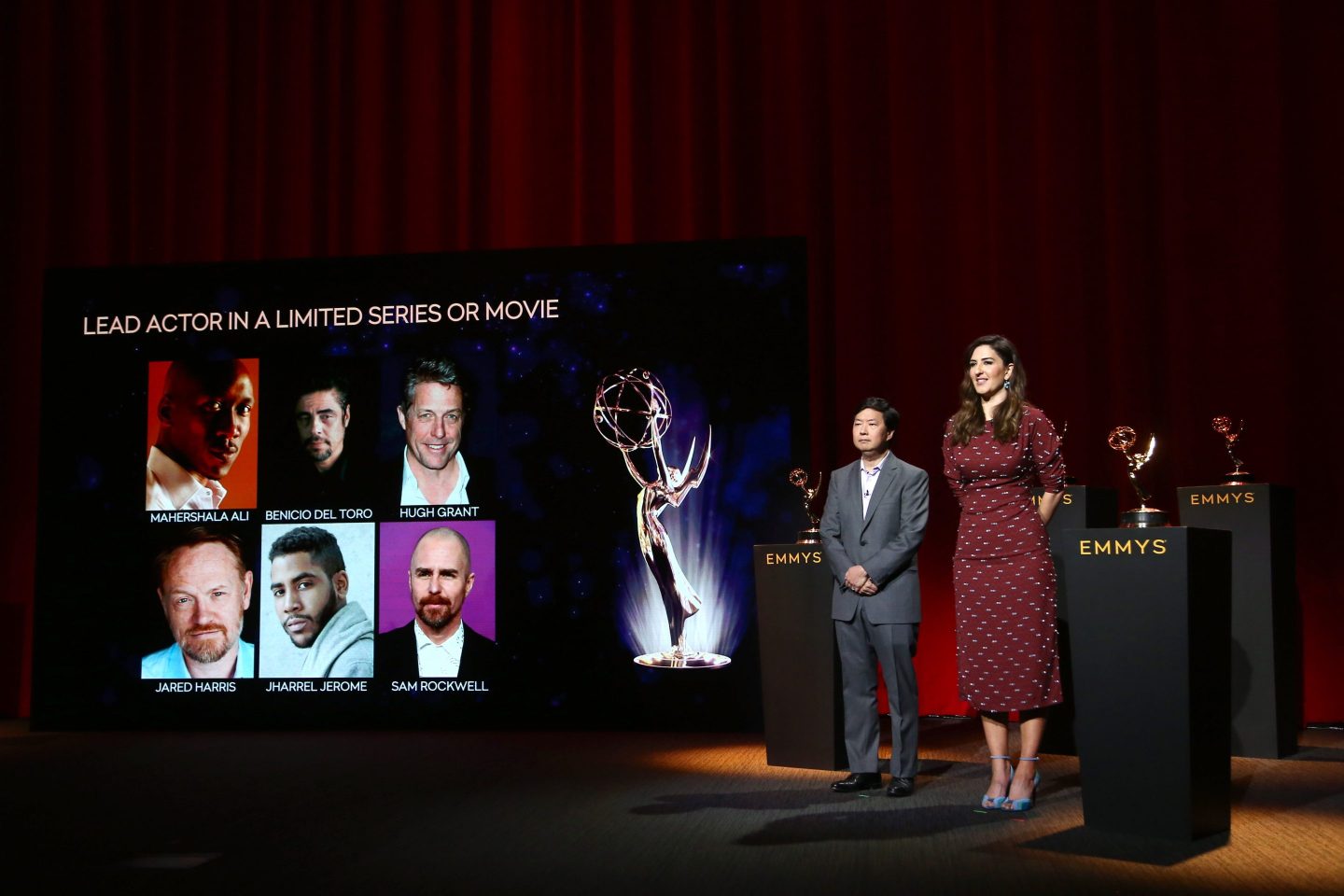 Ken Jeong and D'Arcy Carden attend the 71st Emmy Awards Nominations Announcement on July 16, 2019, in North Hollywood, California.