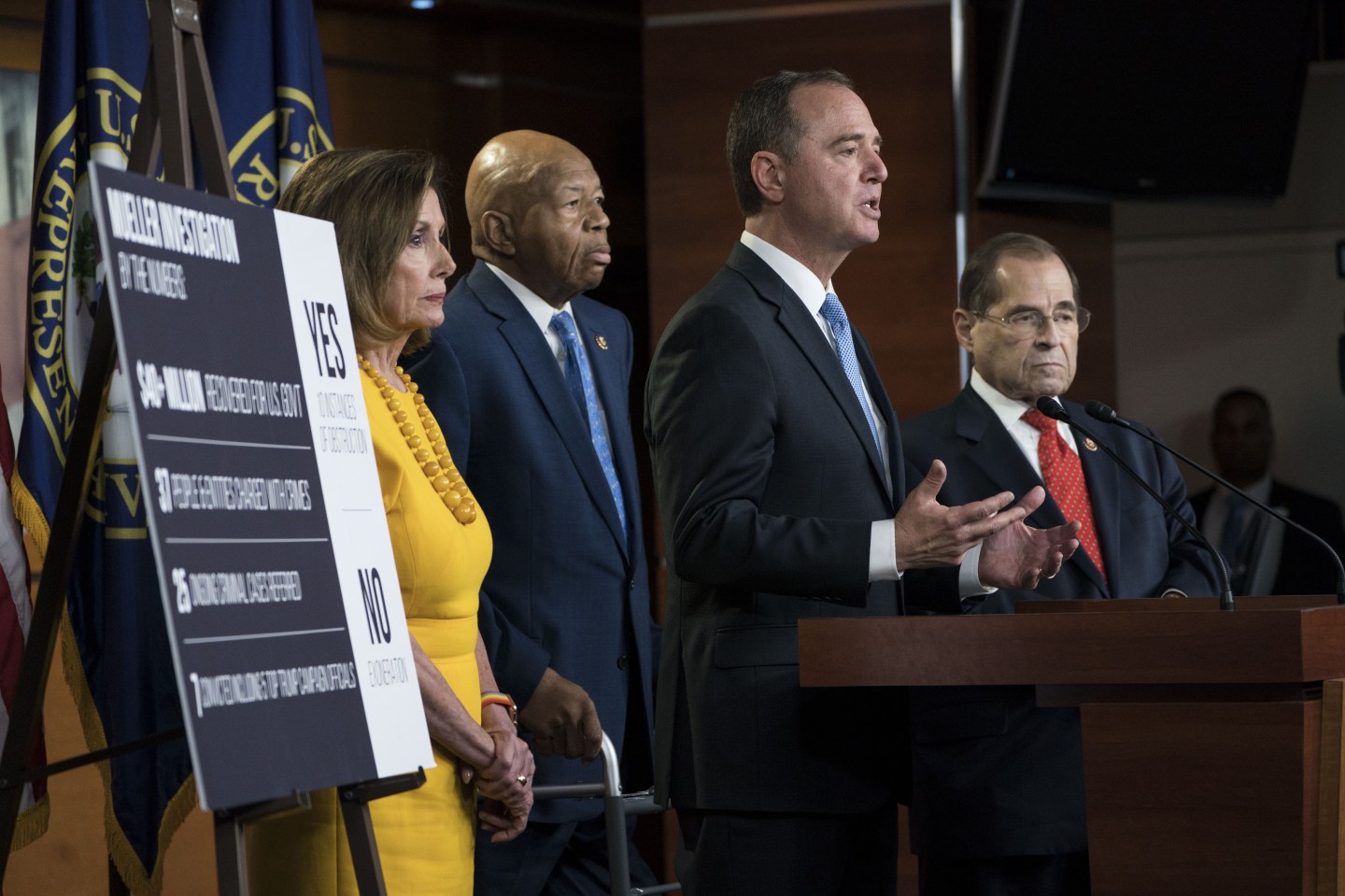 House Speaker Pelosi, Intel Chair Schiff And Judiciary Chair Nadler Hold News Conference After Mueller Testimony