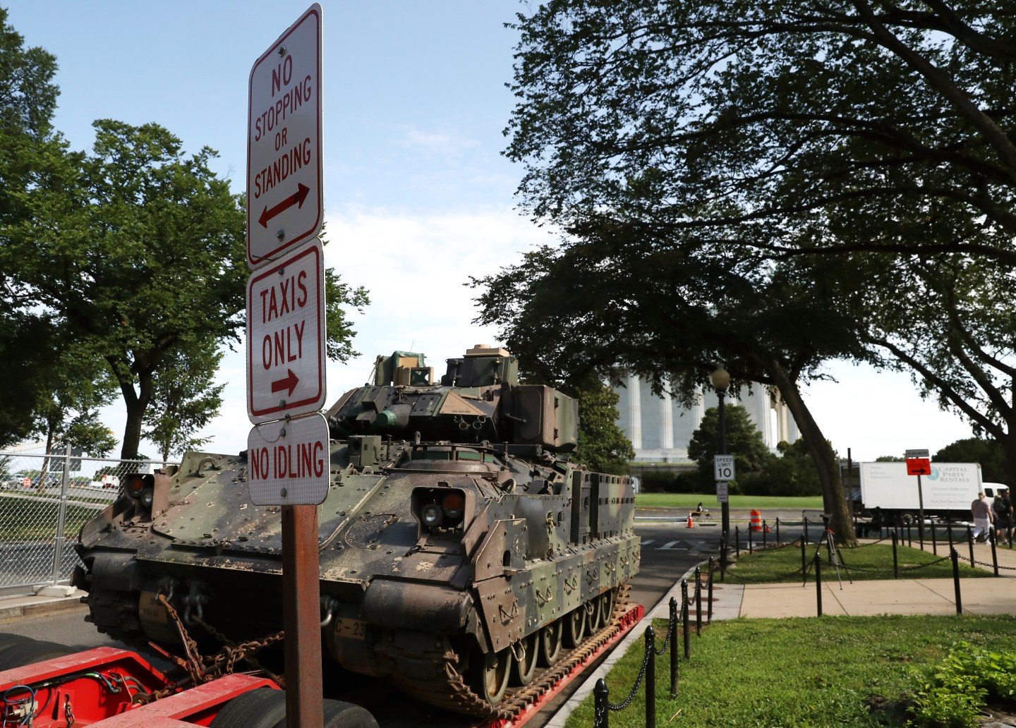 Military Hardware at Lincoln Memorial for Trump’s Big July 4