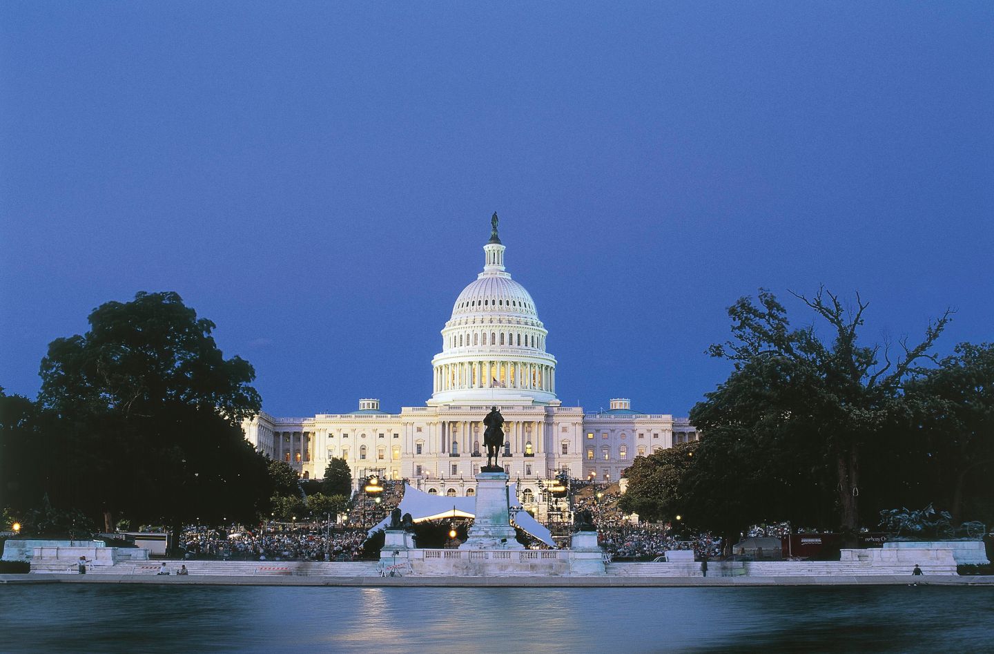 View of Capitol Building at sunset