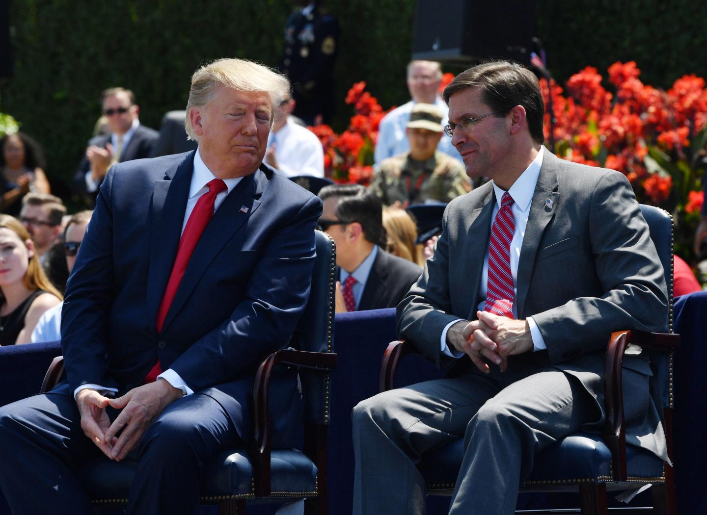 Donald Trump and Mark Esper