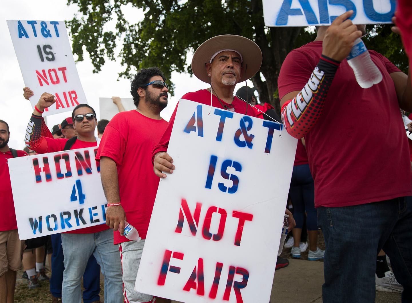 AT&T workers on strike in nine states