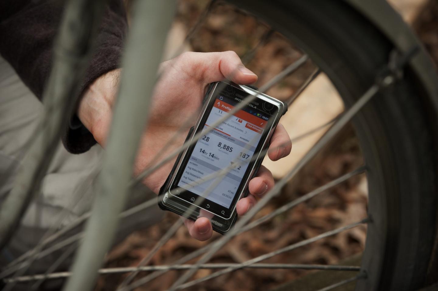 strava fitness app on a phone