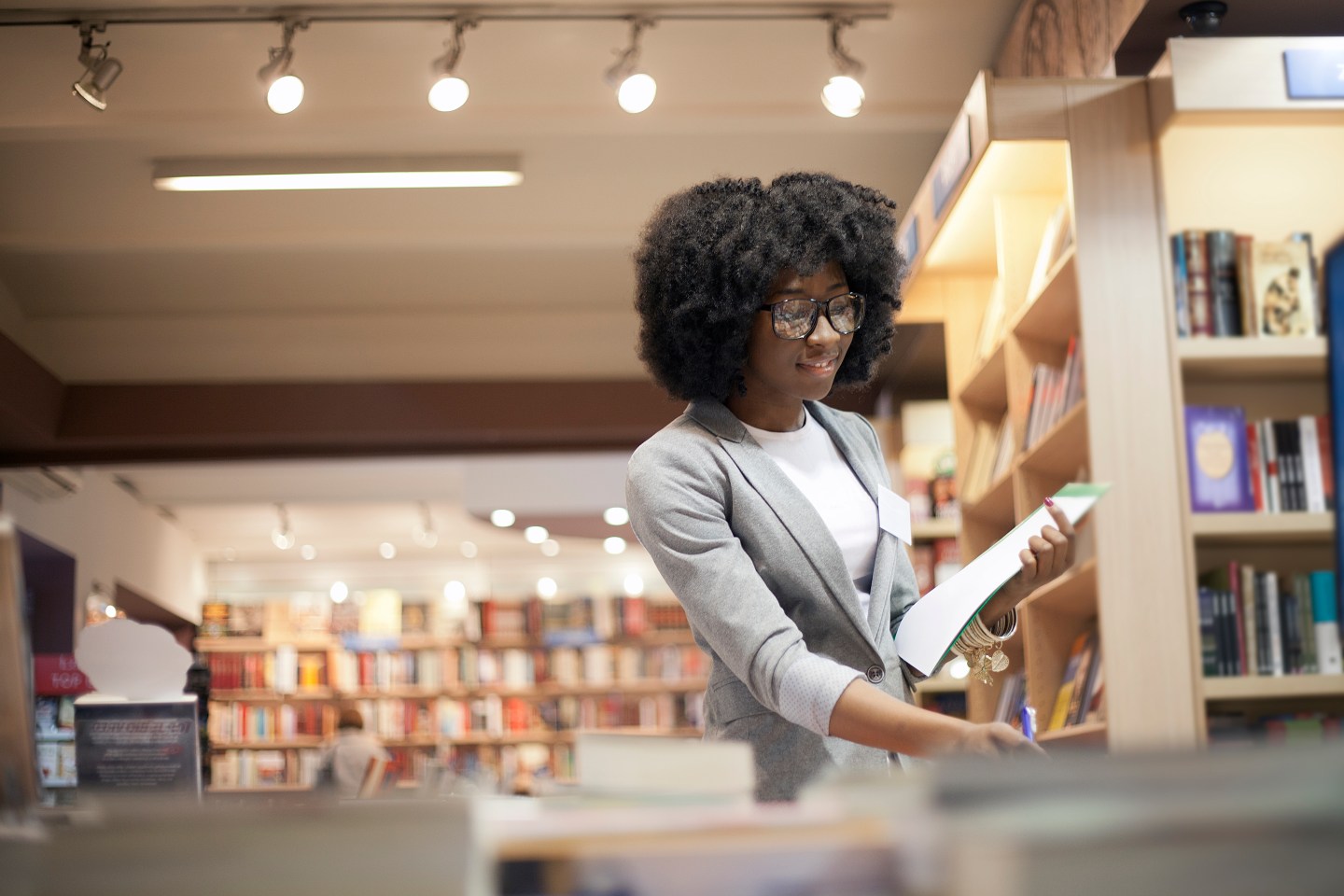 Women working at bookstore