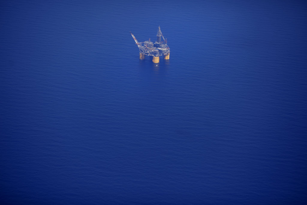 The Chevron Corp. Jack/St. Malo deepwater oil platform stands in the Gulf of Mexico in the aerial photograph taken off the coast of Louisiana, U.S.