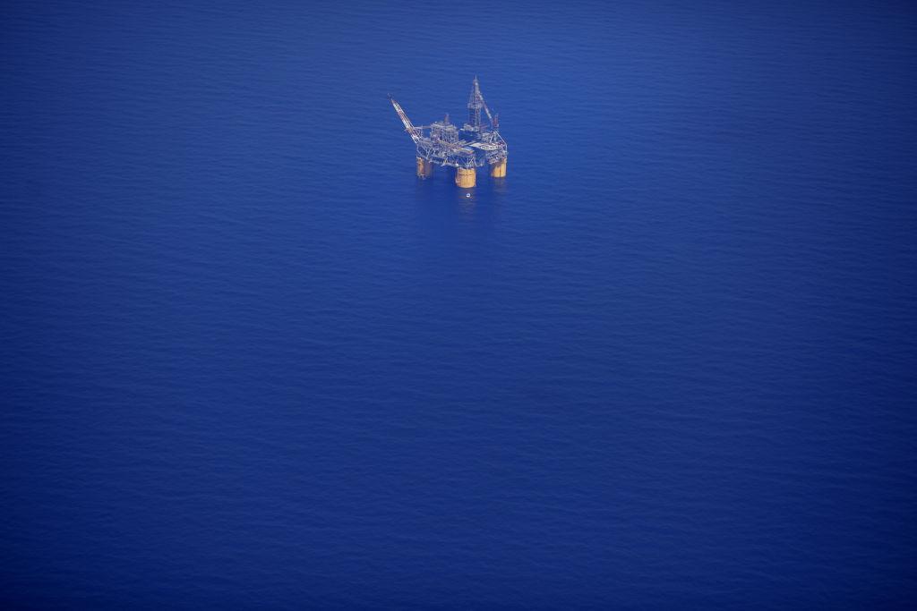 The Chevron Corp. Jack/St. Malo deepwater oil platform stands in the Gulf of Mexico in the aerial photograph taken off the coast of Louisiana, U.S.