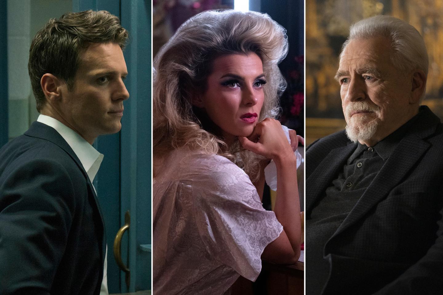 Scenes from Mindhunter, Glow, Succession.