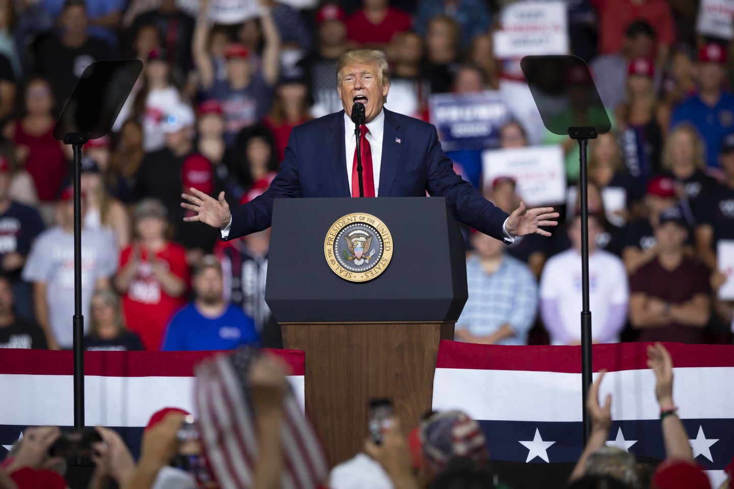 President Trump Holds Rally In New Hampshire