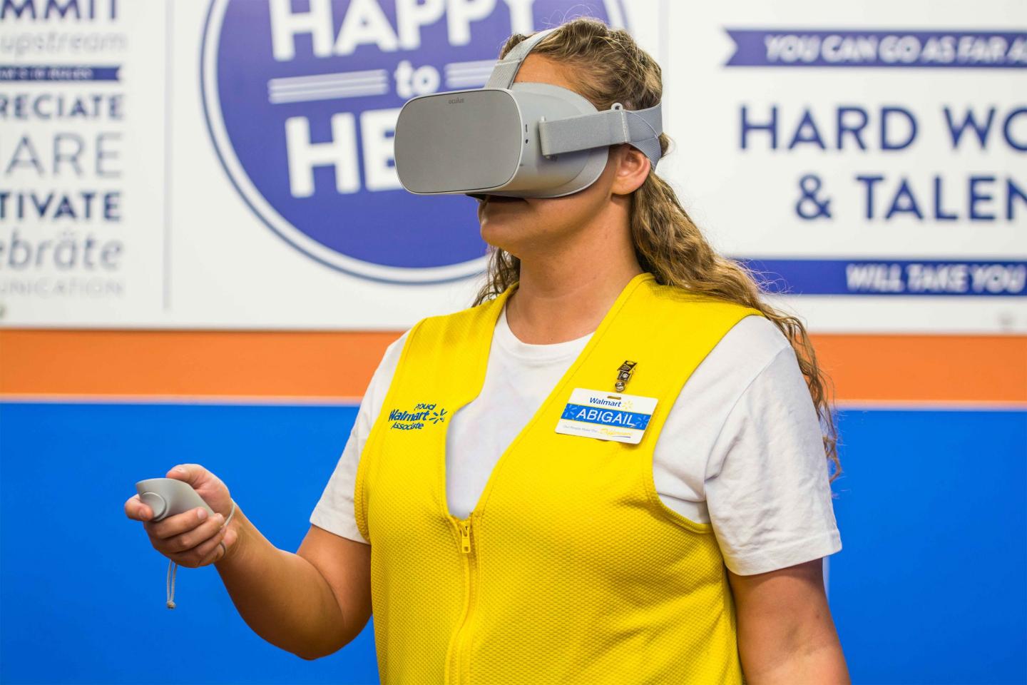 Walmart employee using VR