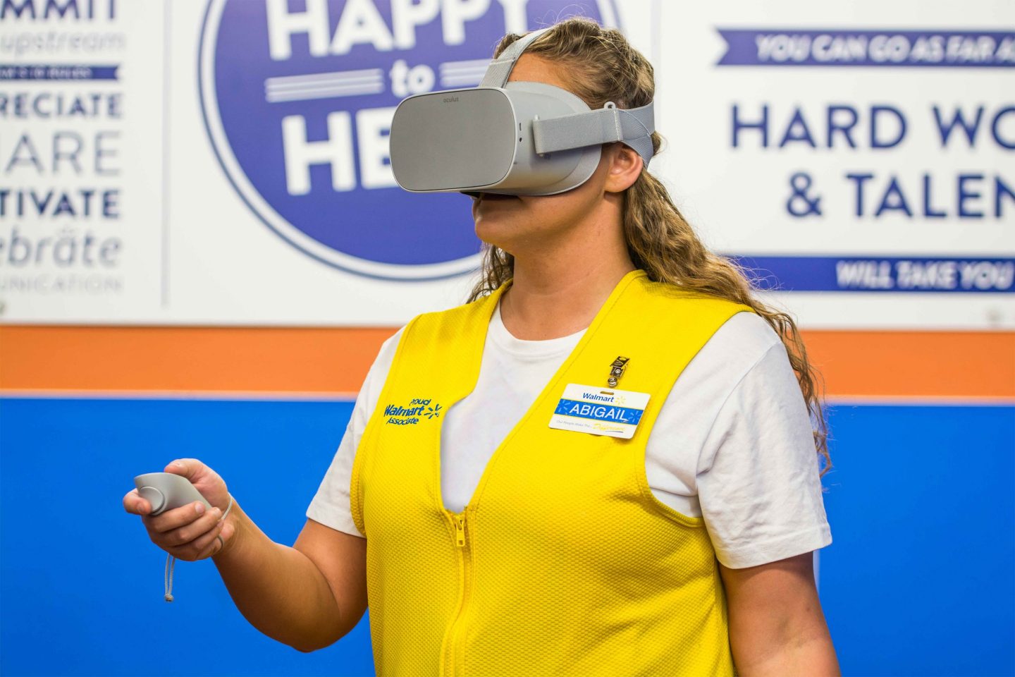 Walmart employee using VR